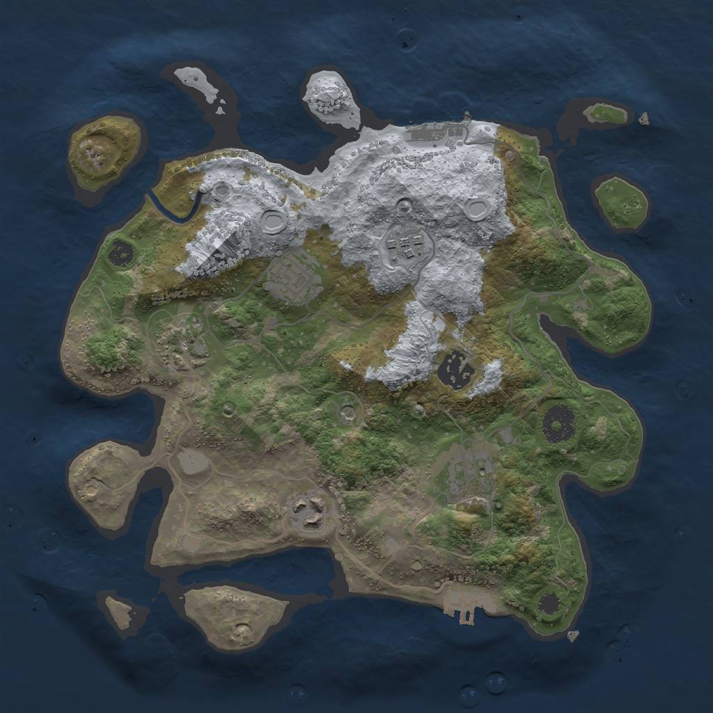 Rust Map: Procedural Map, Size: 3000, Seed: 1939826444, 14 Monuments