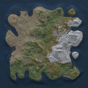 Thumbnail Rust Map: Procedural Map, Size: 3750, Seed: 233323, 19 Monuments