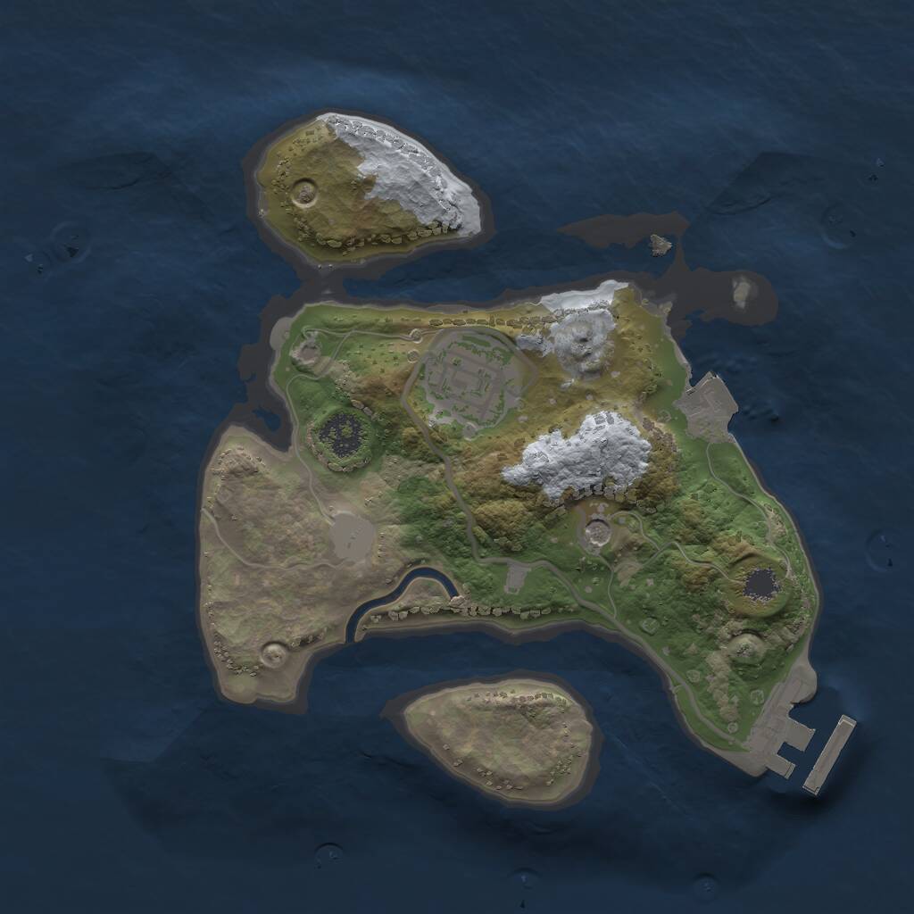Rust Map: Procedural Map, Size: 2200, Seed: 455, 4 Monuments