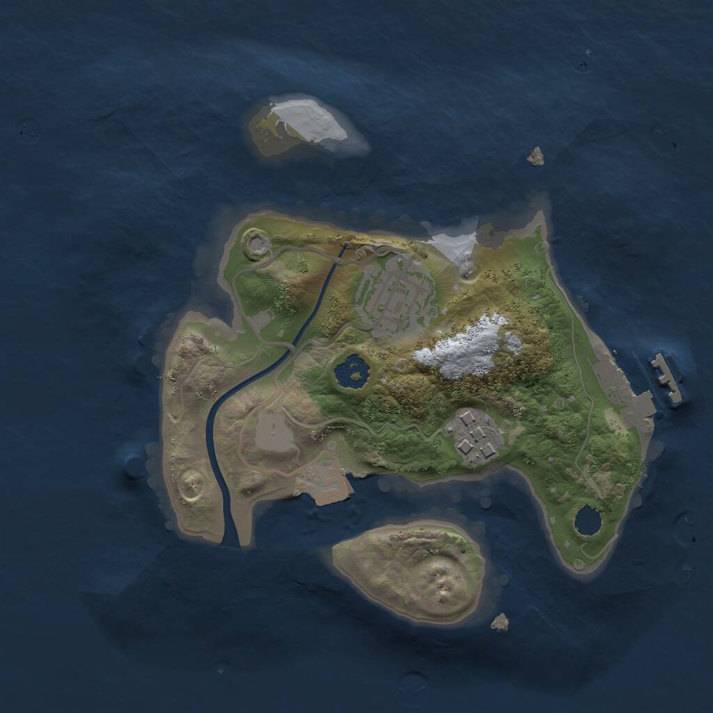 Rust Map: Procedural Map, Size: 2100, Seed: 455, 4 Monuments