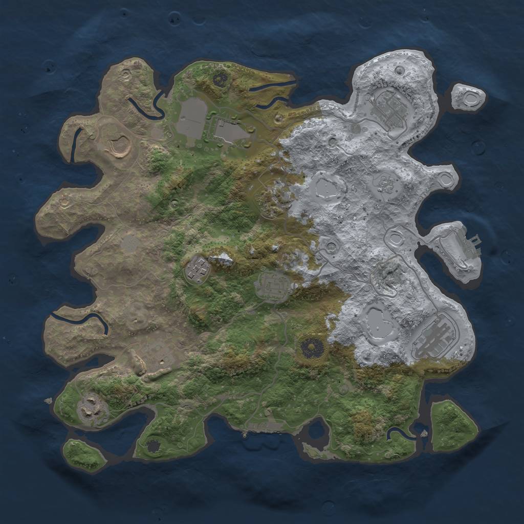Rust Map: Procedural Map, Size: 3500, Seed: 815027291, 18 Monuments