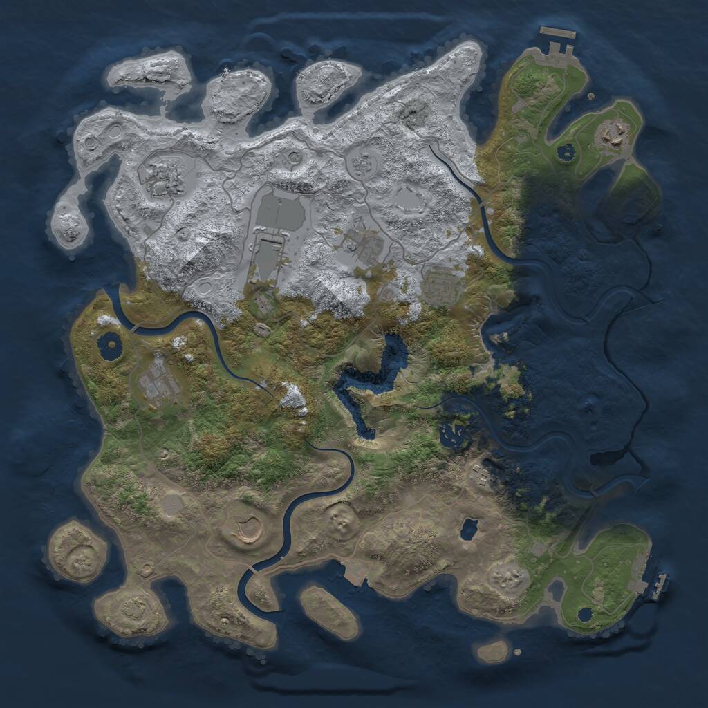 Rust Map: Procedural Map, Size: 4000, Seed: 13865, 15 Monuments