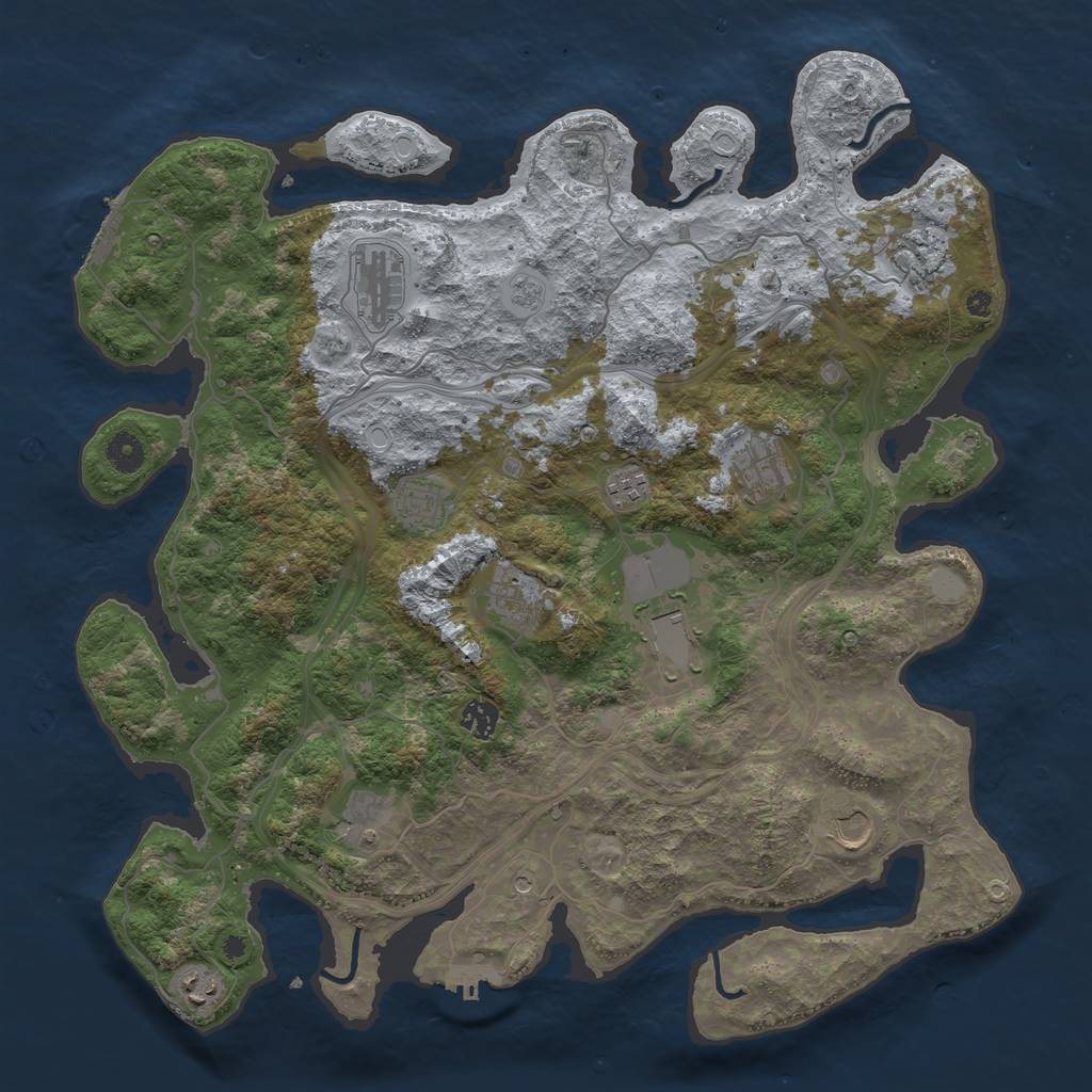 Rust Map: Procedural Map, Size: 4250, Seed: 1910077965, 20 Monuments