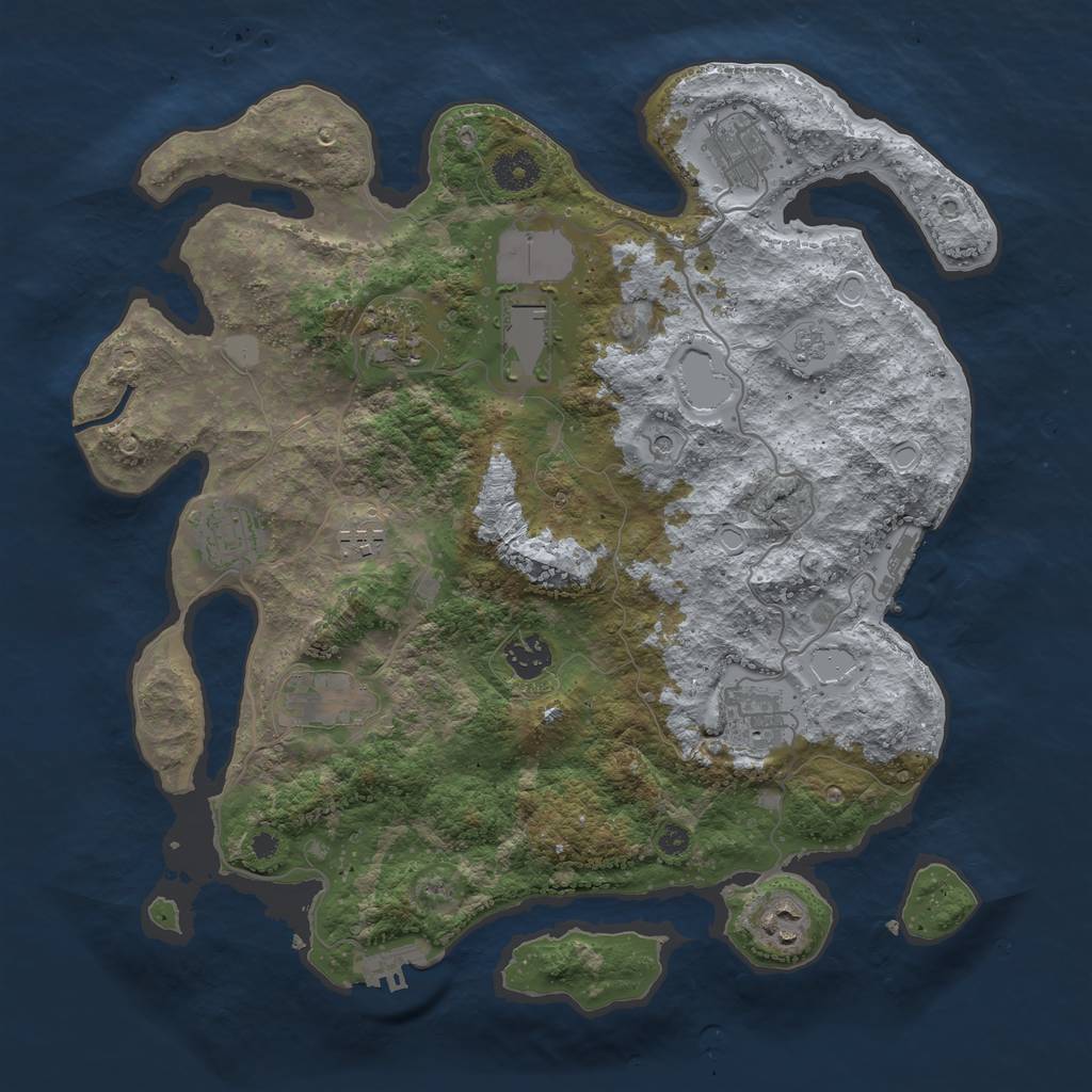 Rust Map: Procedural Map, Size: 3700, Seed: 31144472, 18 Monuments