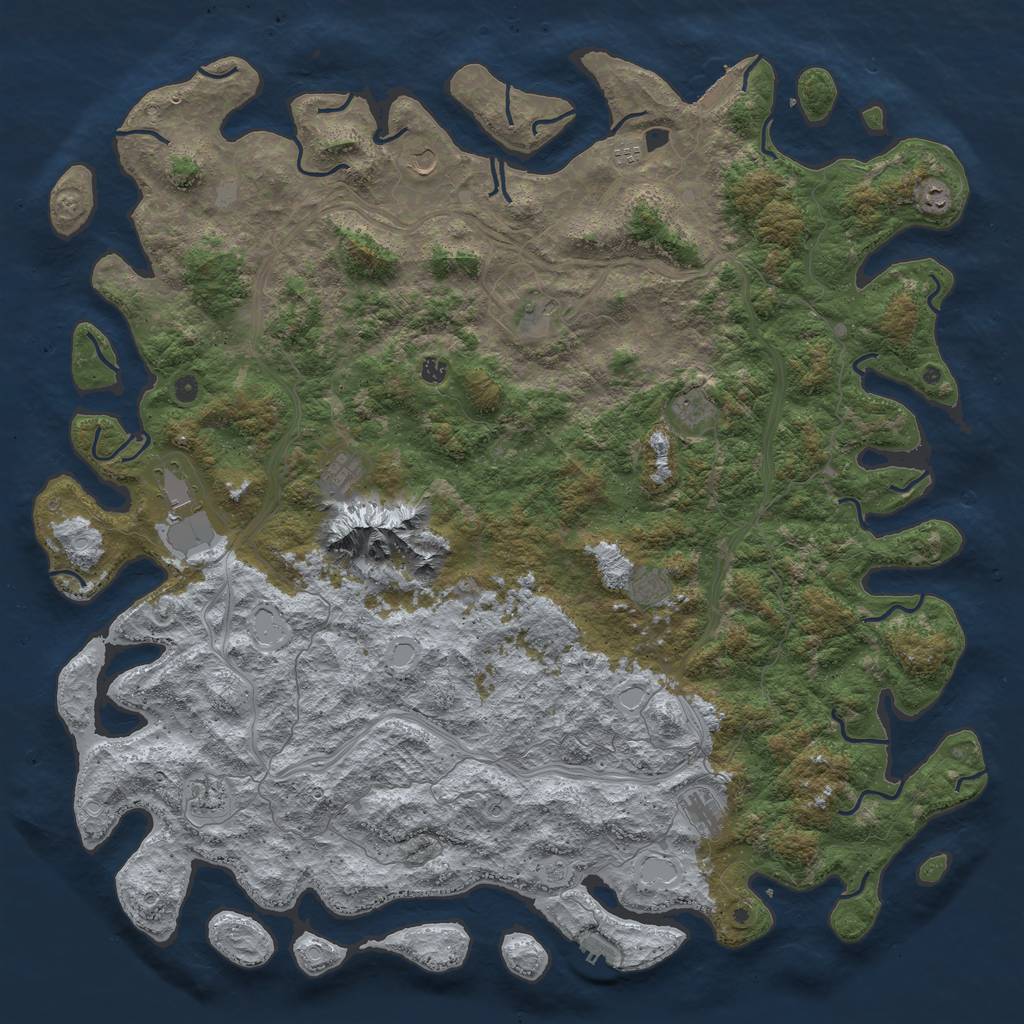 Rust Map: Procedural Map, Size: 6000, Seed: 324811604, 20 Monuments