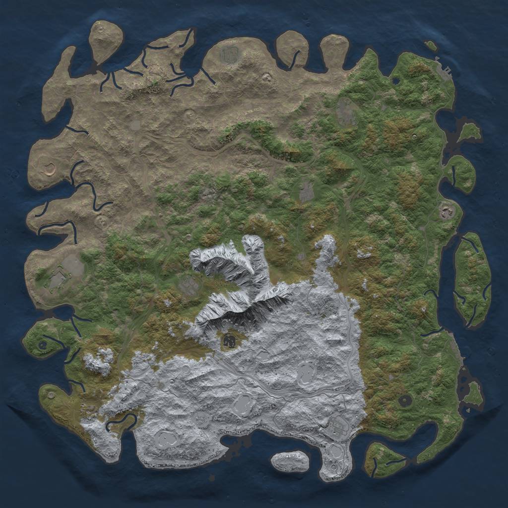 Rust Map: Procedural Map, Size: 6000, Seed: 12878812, 20 Monuments
