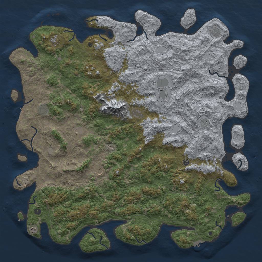 Rust Map: Procedural Map, Size: 6000, Seed: 214743647, 20 Monuments