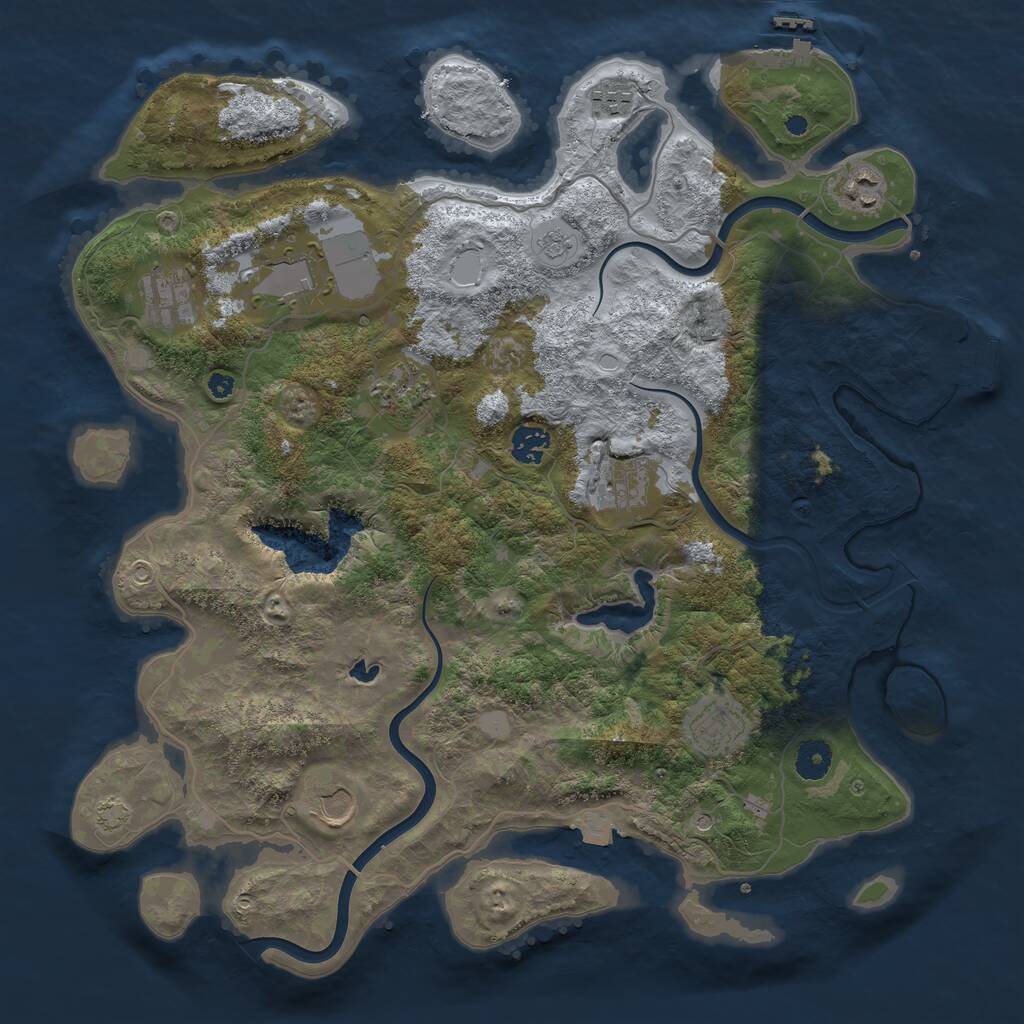 Rust Map: Procedural Map, Size: 4000, Seed: 1160139234, 15 Monuments