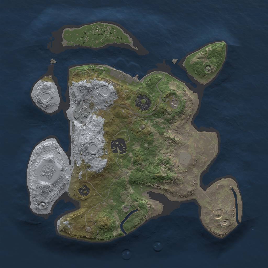 Rust Map: Procedural Map, Size: 2500, Seed: 98997, 10 Monuments