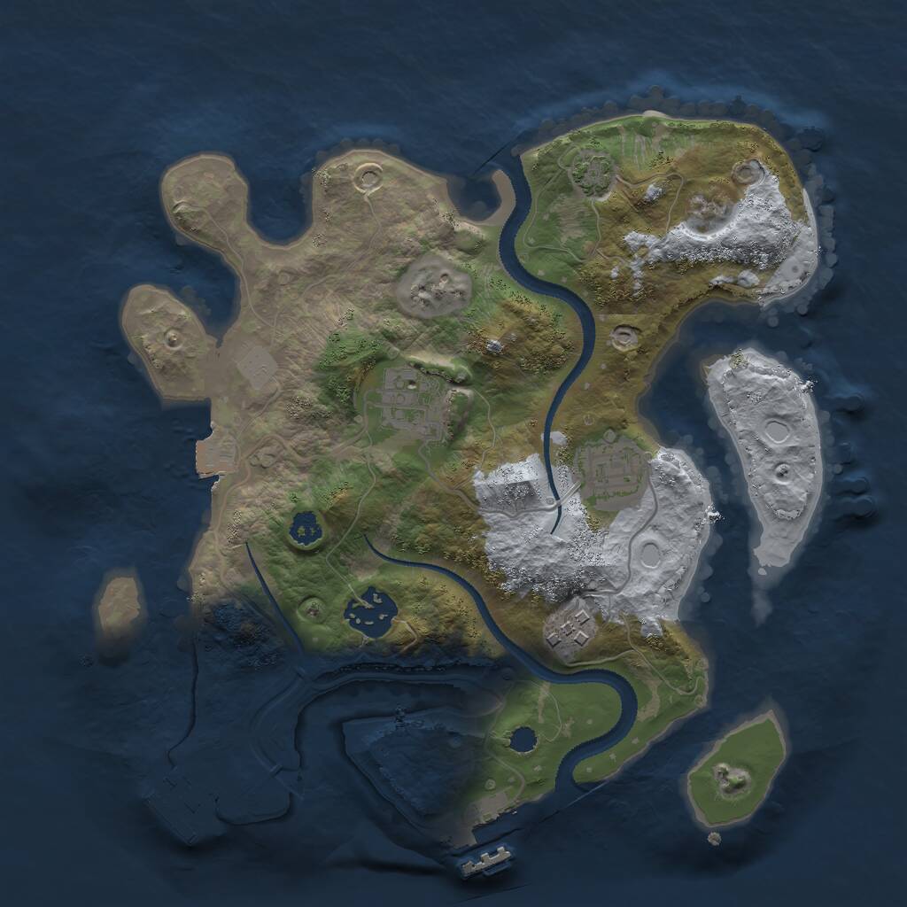 Rust Map: Procedural Map, Size: 2800, Seed: 1254, 8 Monuments