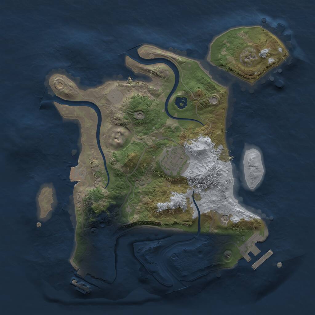 Rust Map: Procedural Map, Size: 2500, Seed: 1254, 5 Monuments