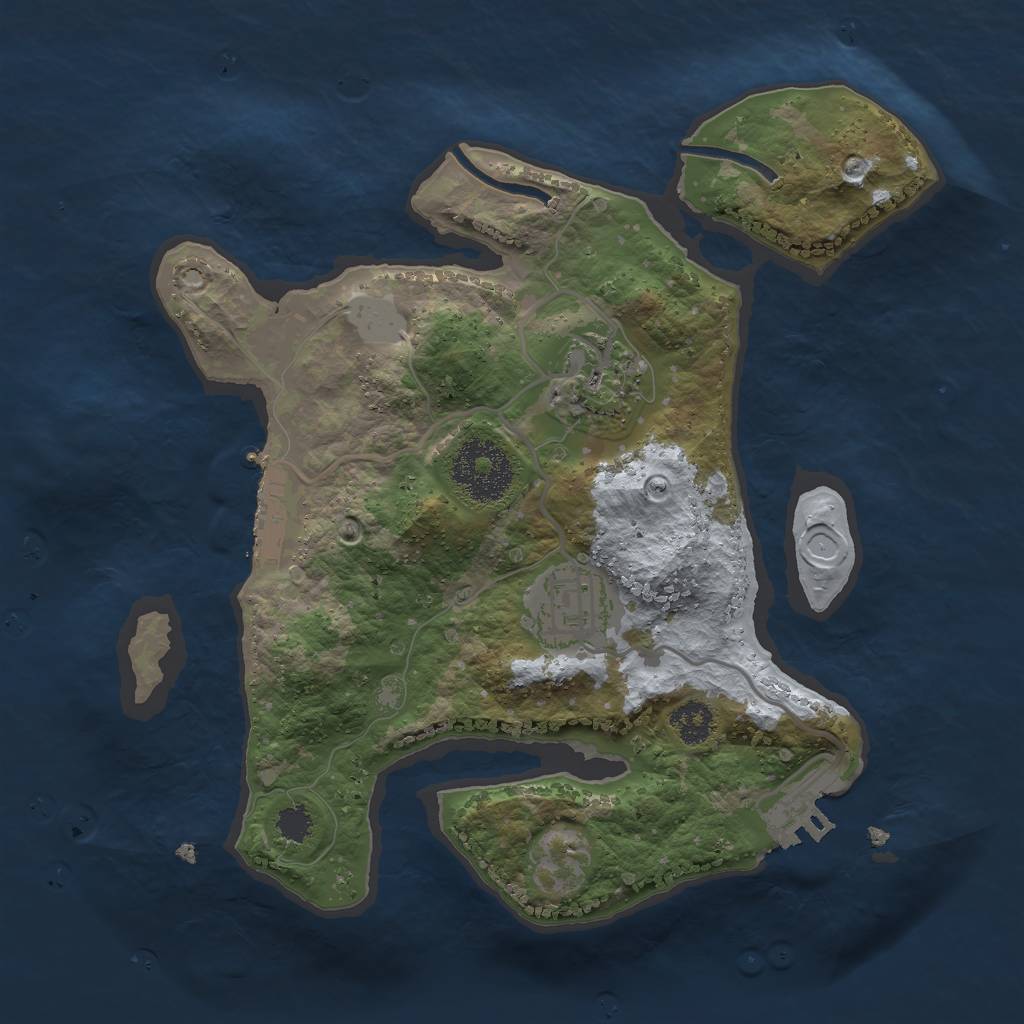 Rust Map: Procedural Map, Size: 2500, Seed: 1254, 9 Monuments