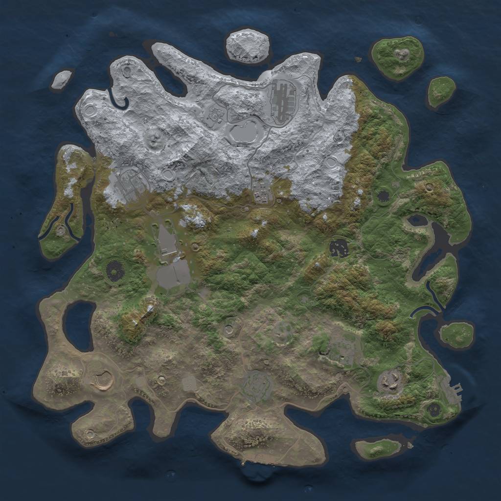 Rust Map: Procedural Map, Size: 3850, Seed: 900480212, 18 Monuments