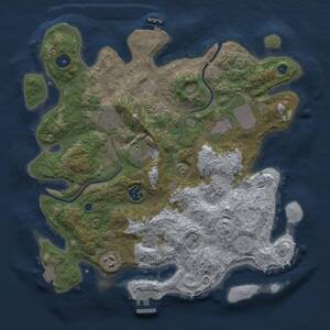 Thumbnail Rust Map: Procedural Map, Size: 3500, Seed: 123128945, 13 Monuments