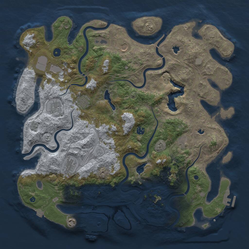 Rust Map: Procedural Map, Size: 4500, Seed: 1455589483, 15 Monuments