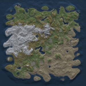 Thumbnail Rust Map: Procedural Map, Size: 5000, Seed: 6065326, 17 Monuments