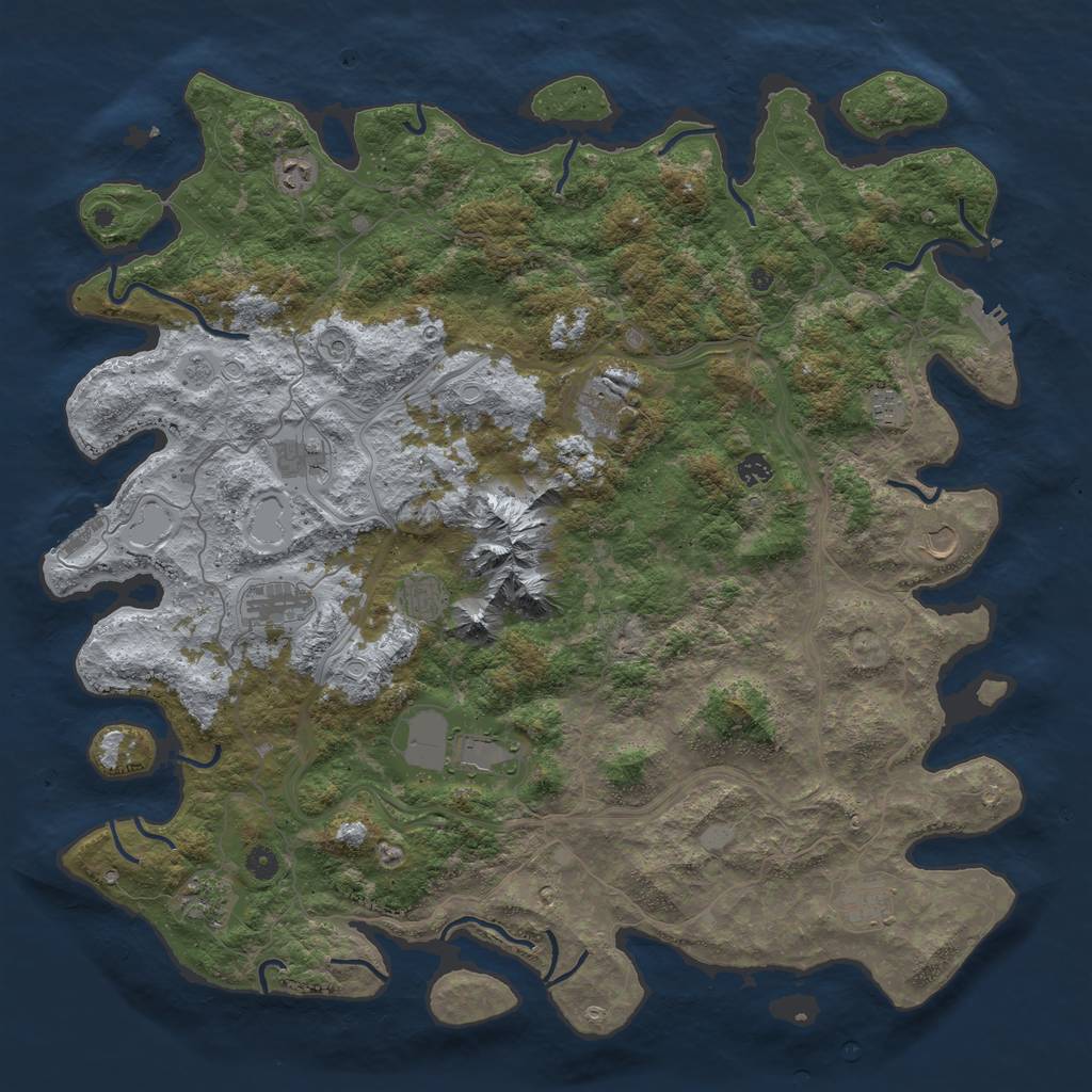 Rust Map: Procedural Map, Size: 5000, Seed: 6065326, 20 Monuments