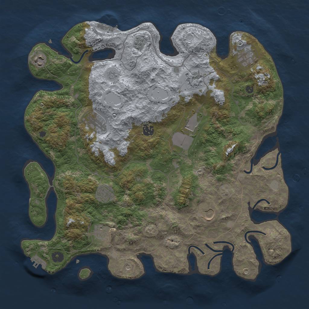 Rust Map: Procedural Map, Size: 4000, Seed: 201555264, 19 Monuments