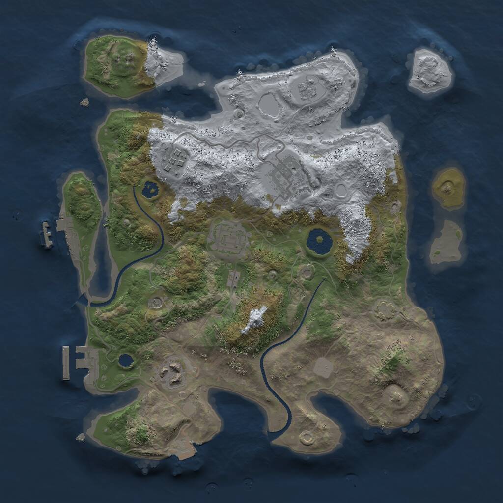 Rust Map: Procedural Map, Size: 3000, Seed: 895486627, 10 Monuments