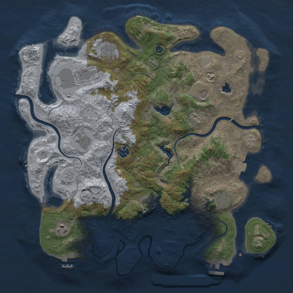 Rust Map: Procedural Map, Size: 4000, Seed: 551925838, 15 Monuments