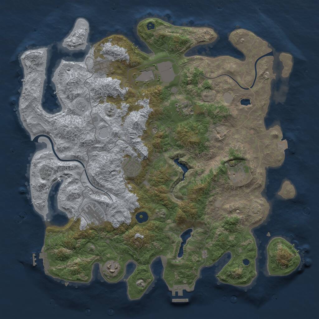 Rust Map: Procedural Map, Size: 4000, Seed: 551925838, 14 Monuments