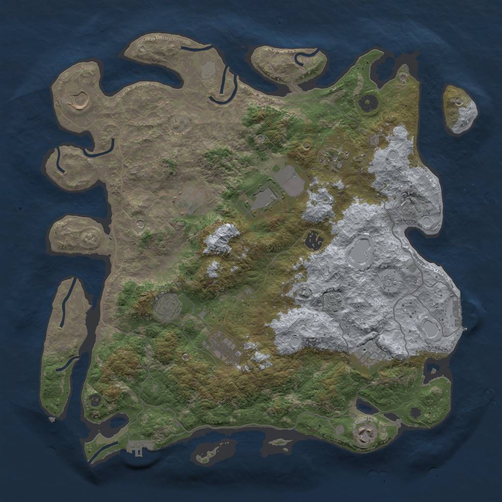 Rust Map: Procedural Map, Size: 4200, Seed: 500253312, 19 Monuments