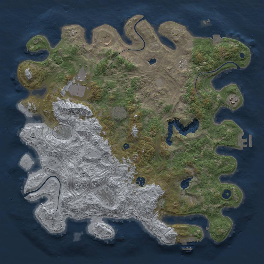 Rust Map: Procedural Map, Size: 4250, Seed: 10201542, 14 Monuments