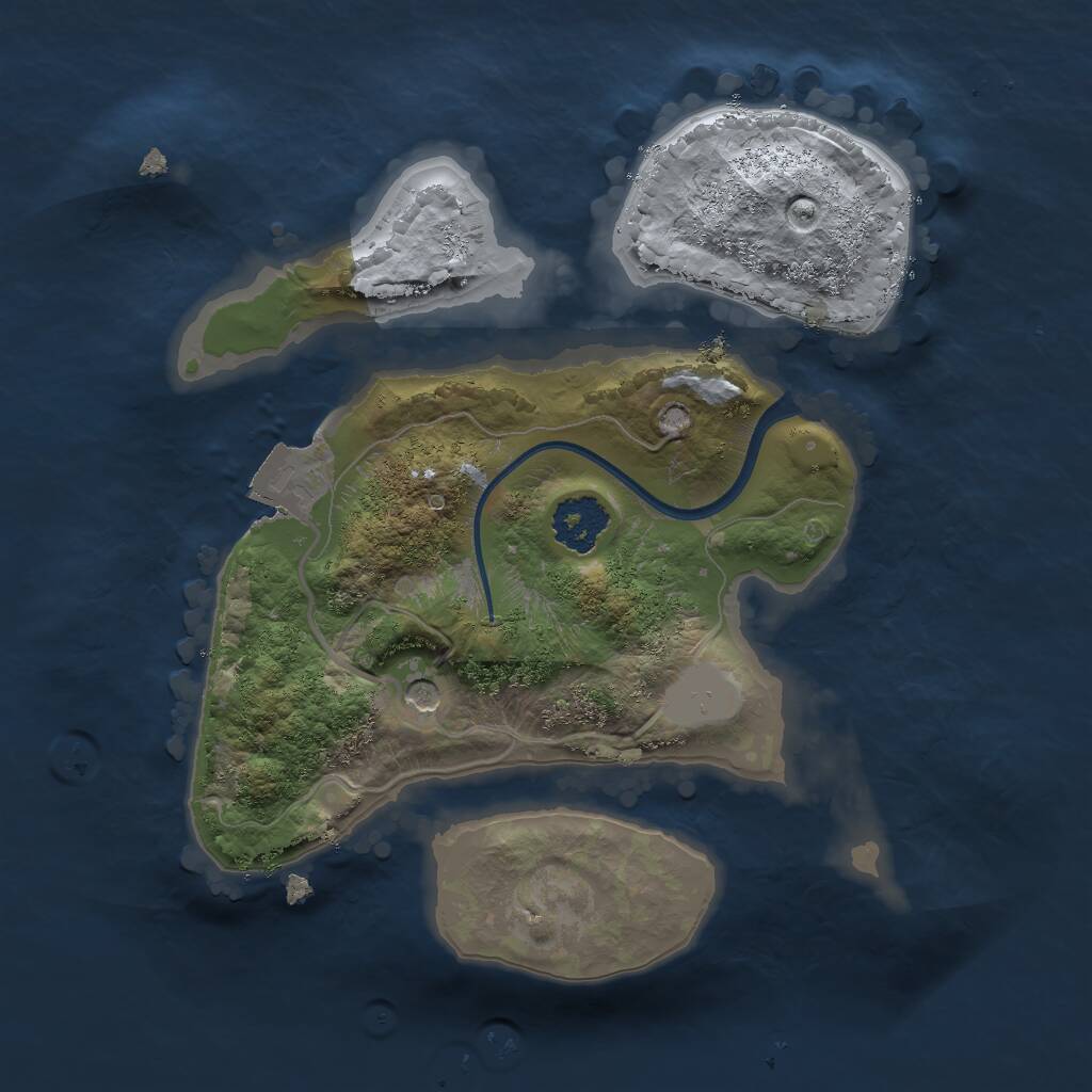 Rust Map: Procedural Map, Size: 2000, Seed: 101350378, 2 Monuments