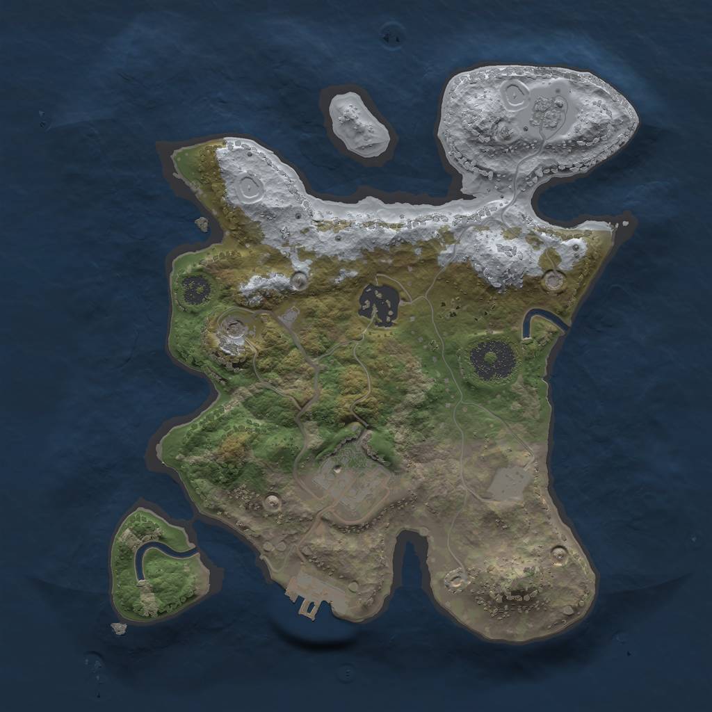 Rust Map: Procedural Map, Size: 2500, Seed: 1963575147, 10 Monuments