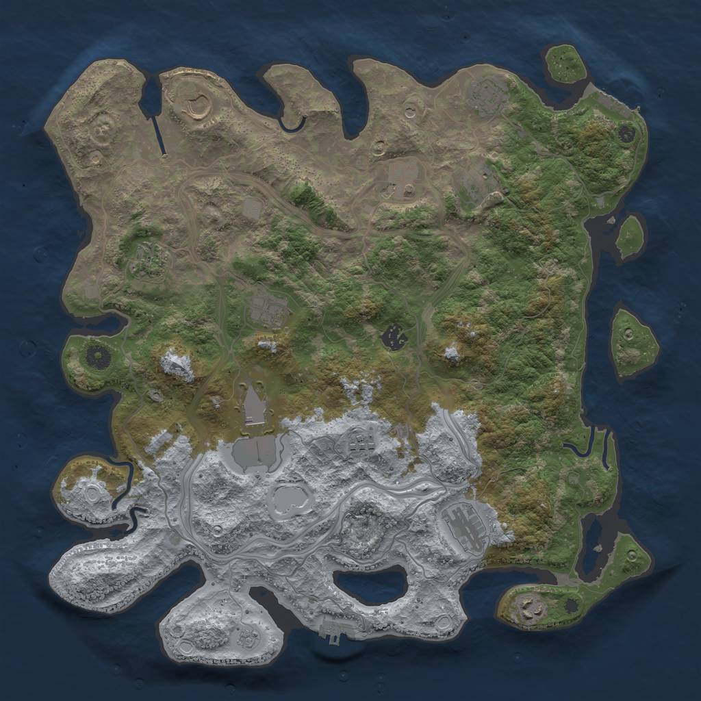 Rust Map: Procedural Map, Size: 4250, Seed: 458458877, 20 Monuments