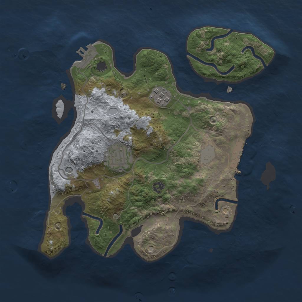 Rust Map: Procedural Map, Size: 2500, Seed: 9132, 10 Monuments