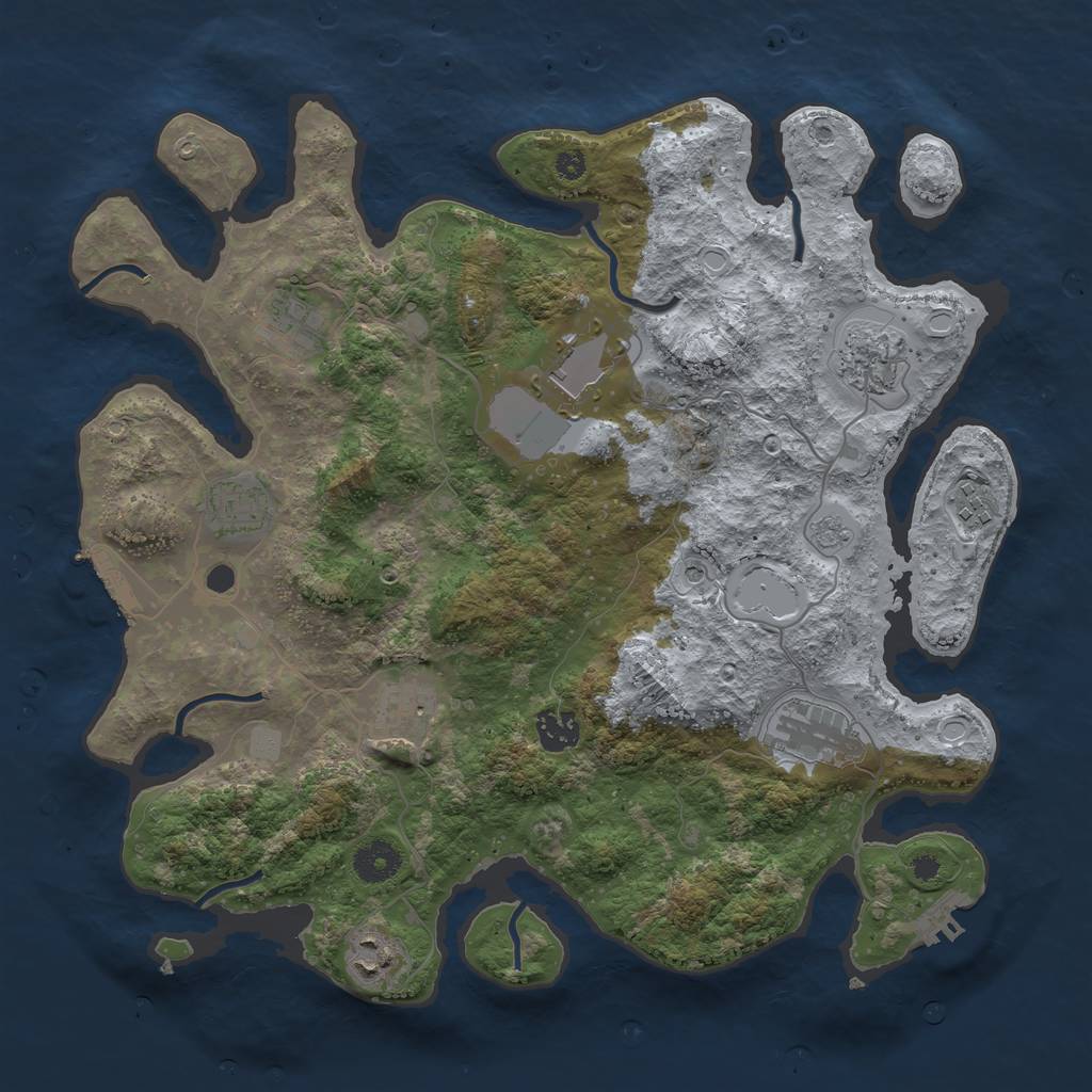 Rust Map: Procedural Map, Size: 3700, Seed: 656937732, 18 Monuments