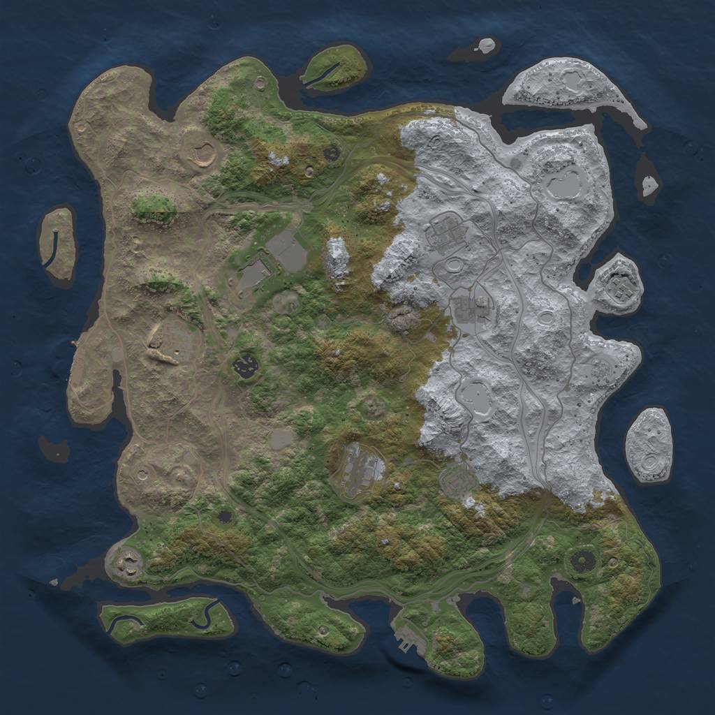 Rust Map: Procedural Map, Size: 4500, Seed: 191047550, 19 Monuments