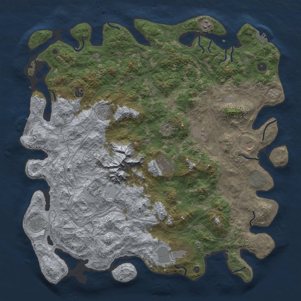 Rust Map: Procedural Map, Size: 5000, Seed: 37565691, 20 Monuments
