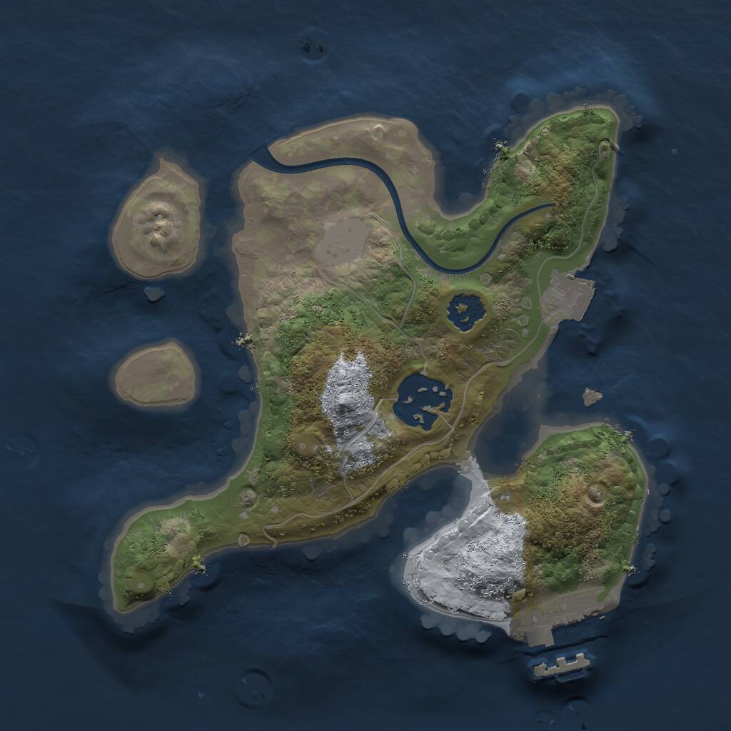 Rust Map: Procedural Map, Size: 2000, Seed: 288904248, 3 Monuments