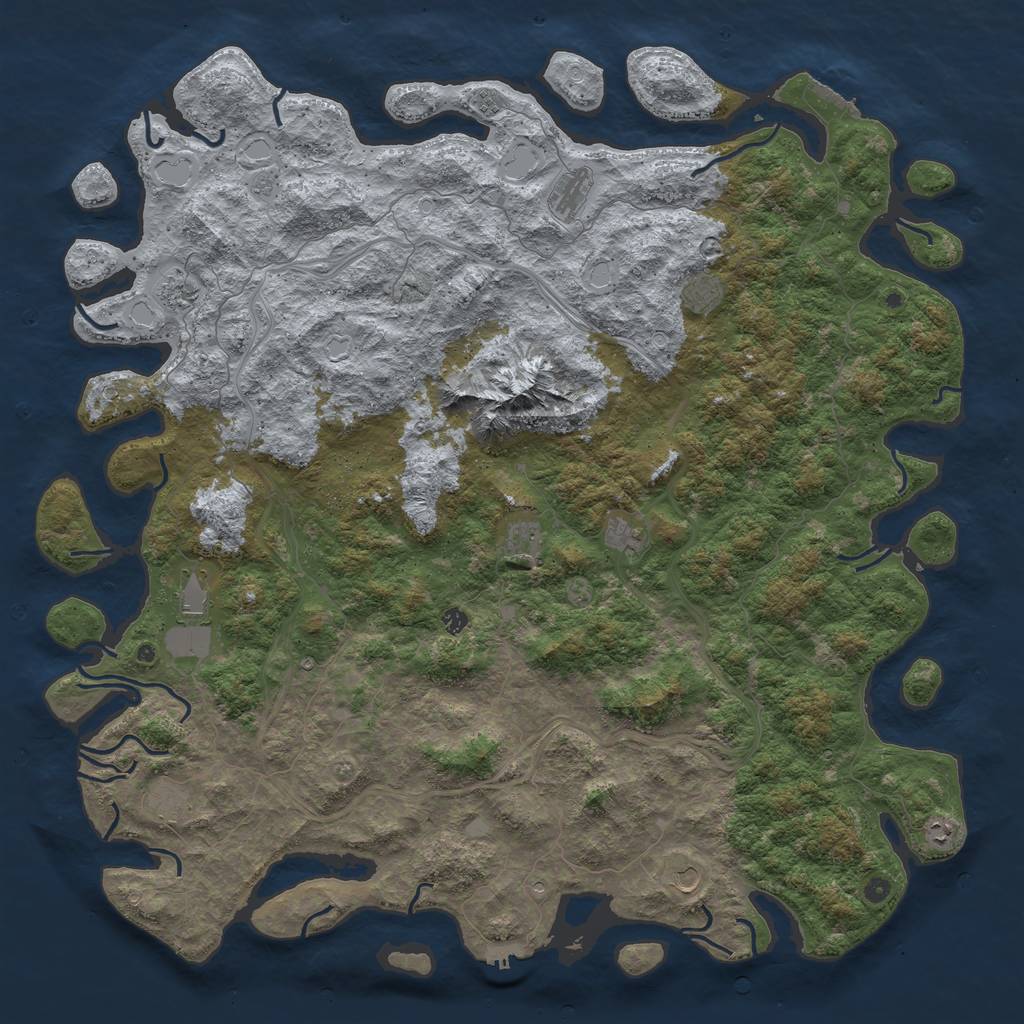 Rust Map: Procedural Map, Size: 6000, Seed: 190231, 20 Monuments