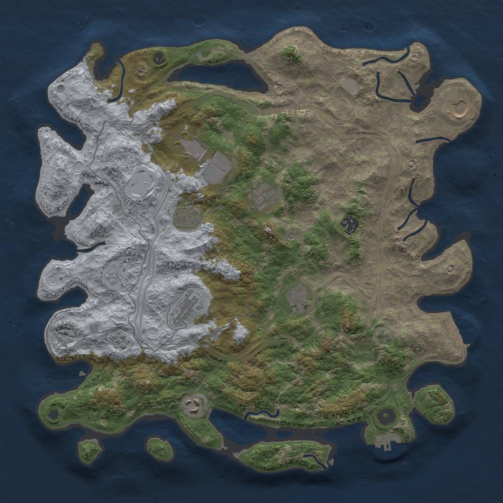 Rust Map: Procedural Map, Size: 4252, Seed: 429180298, 18 Monuments