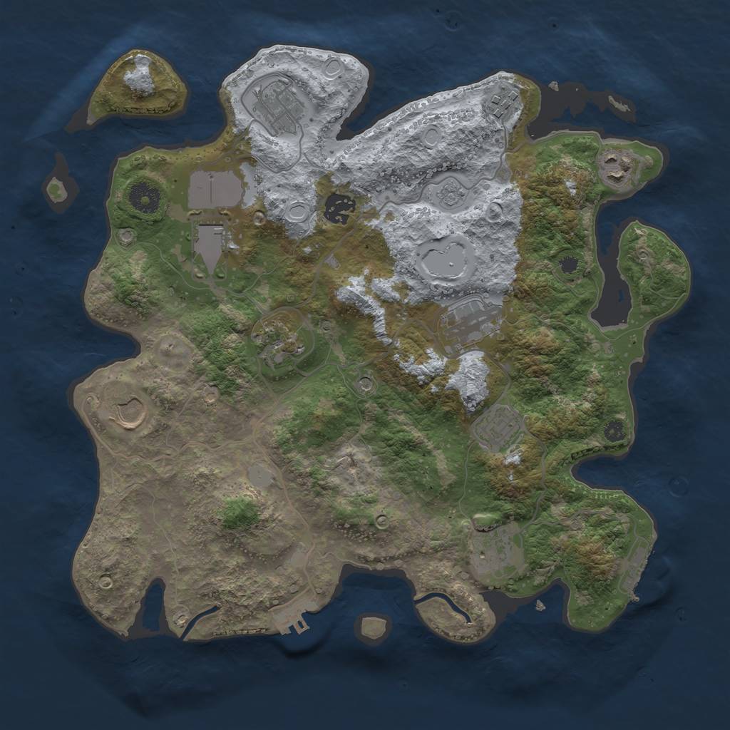 Rust Map: Procedural Map, Size: 3500, Seed: 1809422008, 19 Monuments