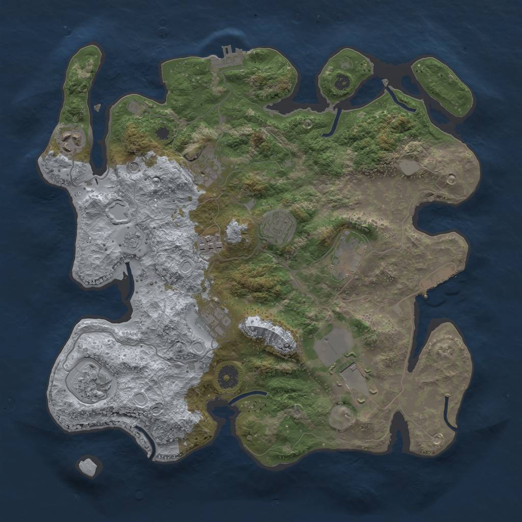 Rust Map: Procedural Map, Size: 3500, Seed: 1626527081, 17 Monuments