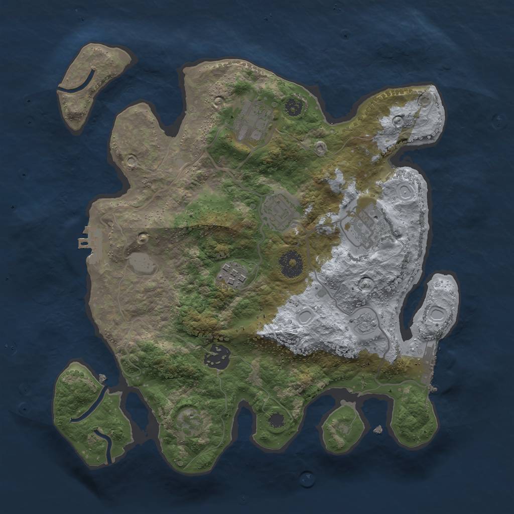 Rust Map: Procedural Map, Size: 3000, Seed: 18257, 13 Monuments