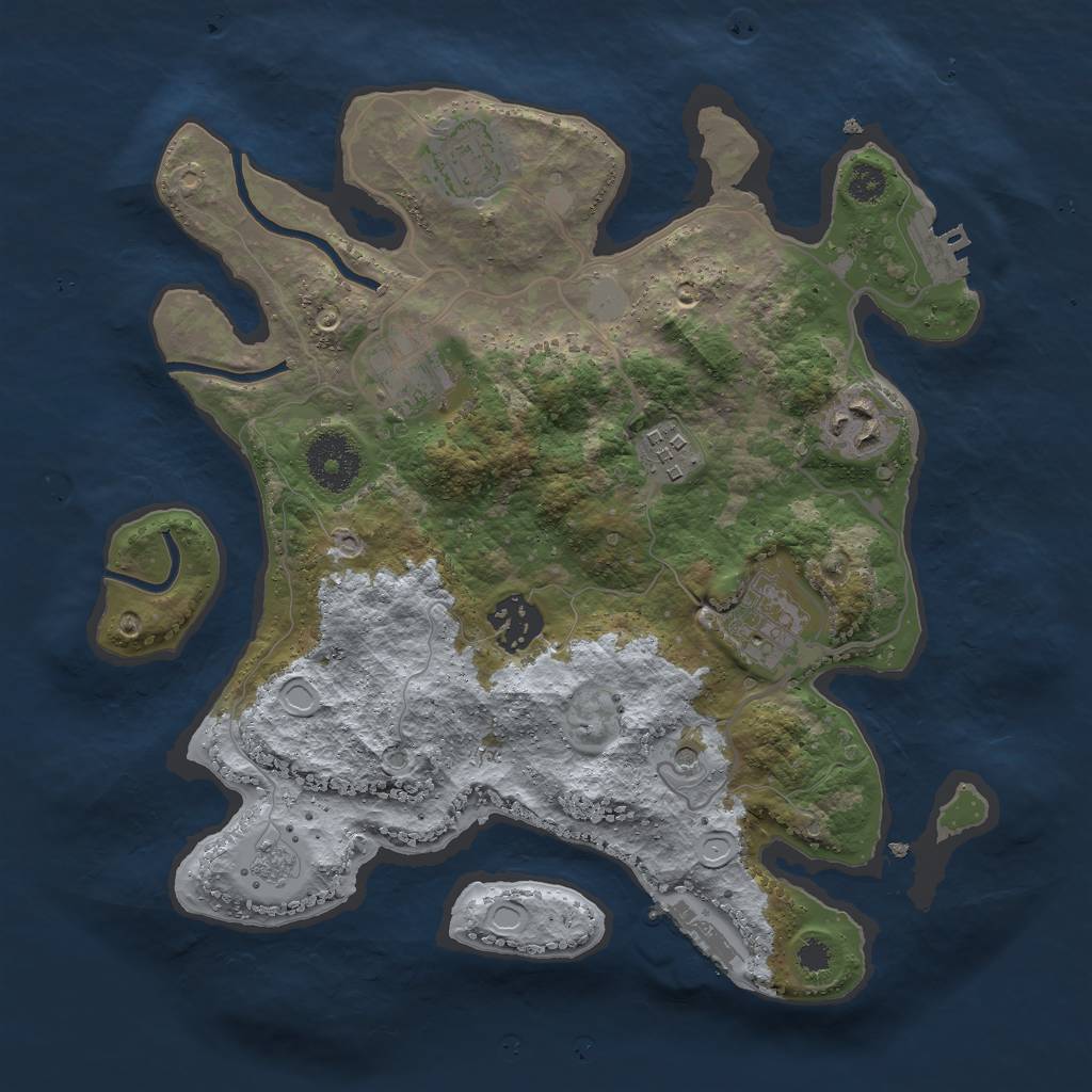 Rust Map: Procedural Map, Size: 3000, Seed: 170997040, 15 Monuments