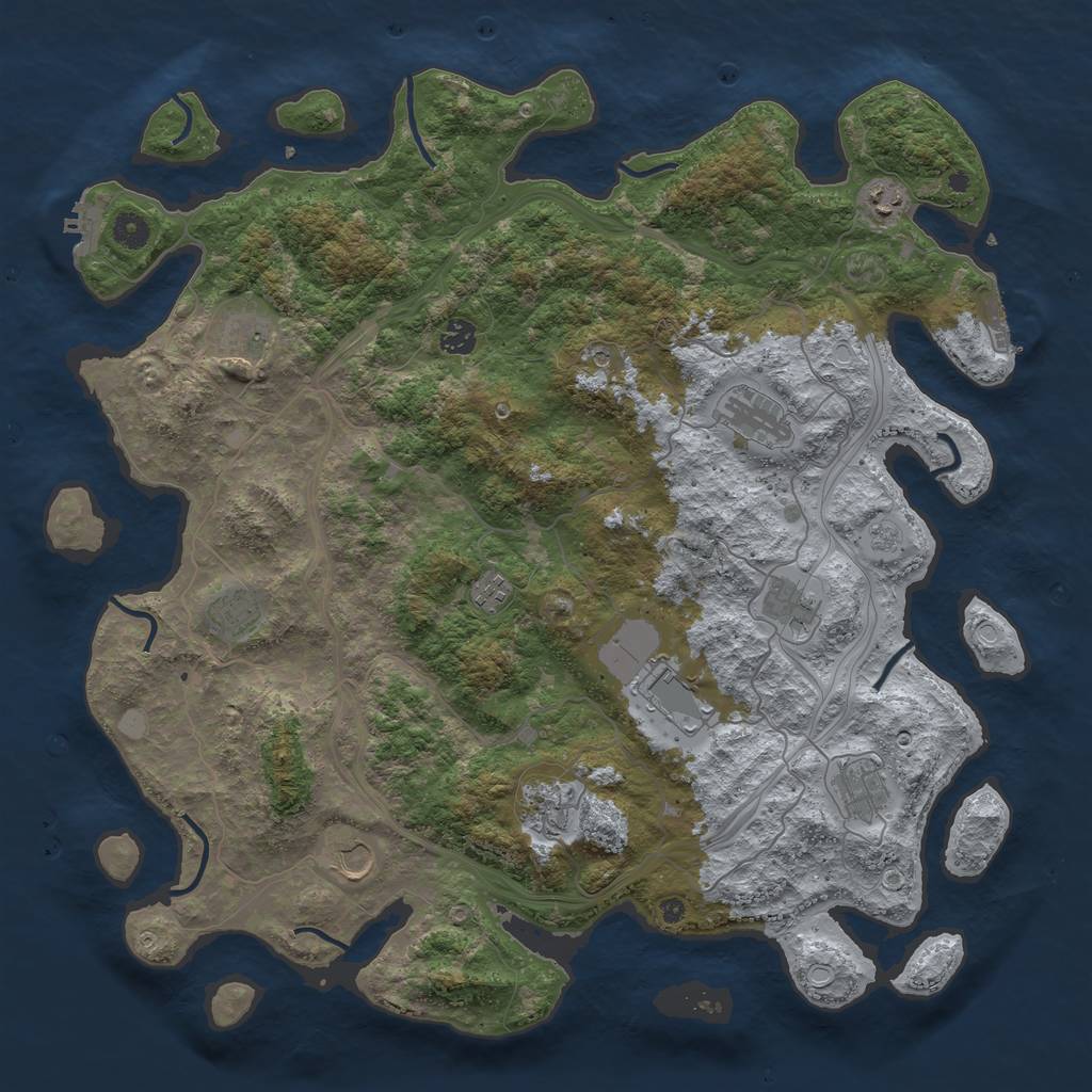 Rust Map: Procedural Map, Size: 4500, Seed: 84512, 20 Monuments