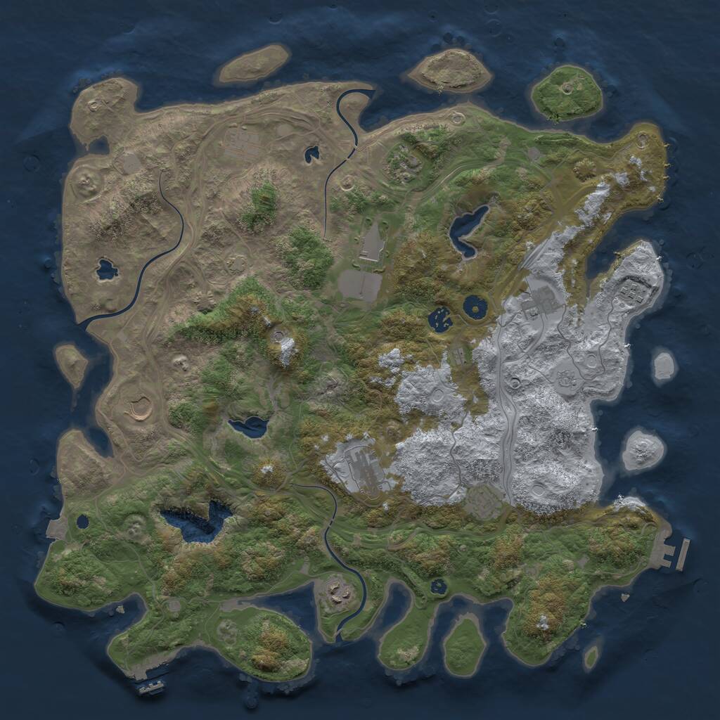 Rust Map: Procedural Map, Size: 4500, Seed: 882657269, 16 Monuments