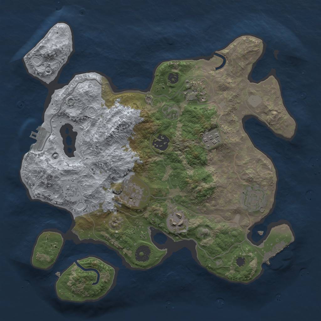 Rust Map: Procedural Map, Size: 3000, Seed: 783538697, 14 Monuments