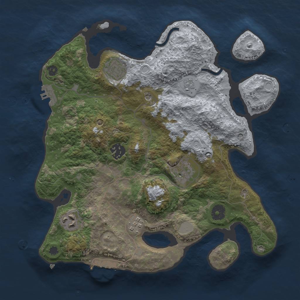Rust Map: Procedural Map, Size: 3000, Seed: 2363817, 14 Monuments