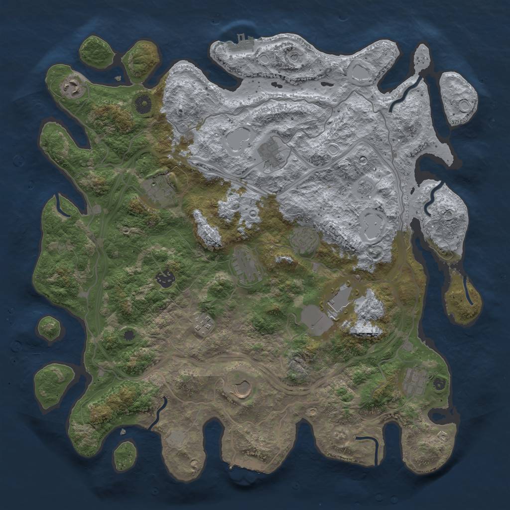 Rust Map: Procedural Map, Size: 4250, Seed: 30198, 19 Monuments