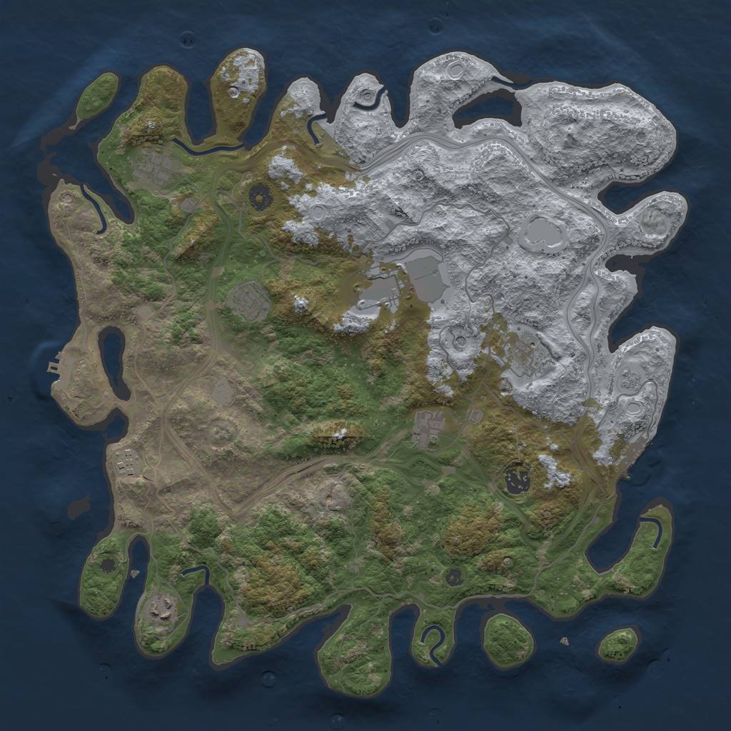 Rust Map: Procedural Map, Size: 4250, Seed: 1275, 17 Monuments