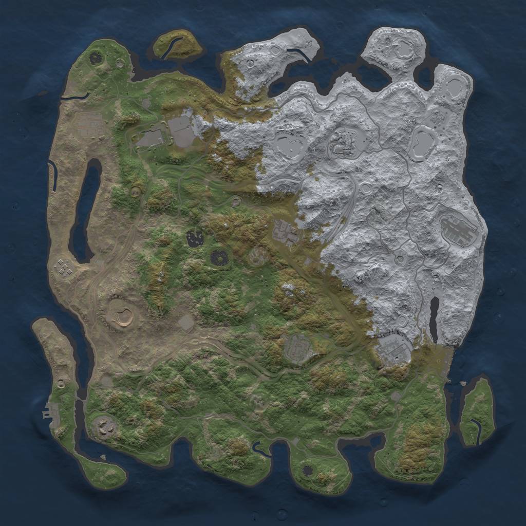 Rust Map: Procedural Map, Size: 4425, Seed: 670372631, 20 Monuments