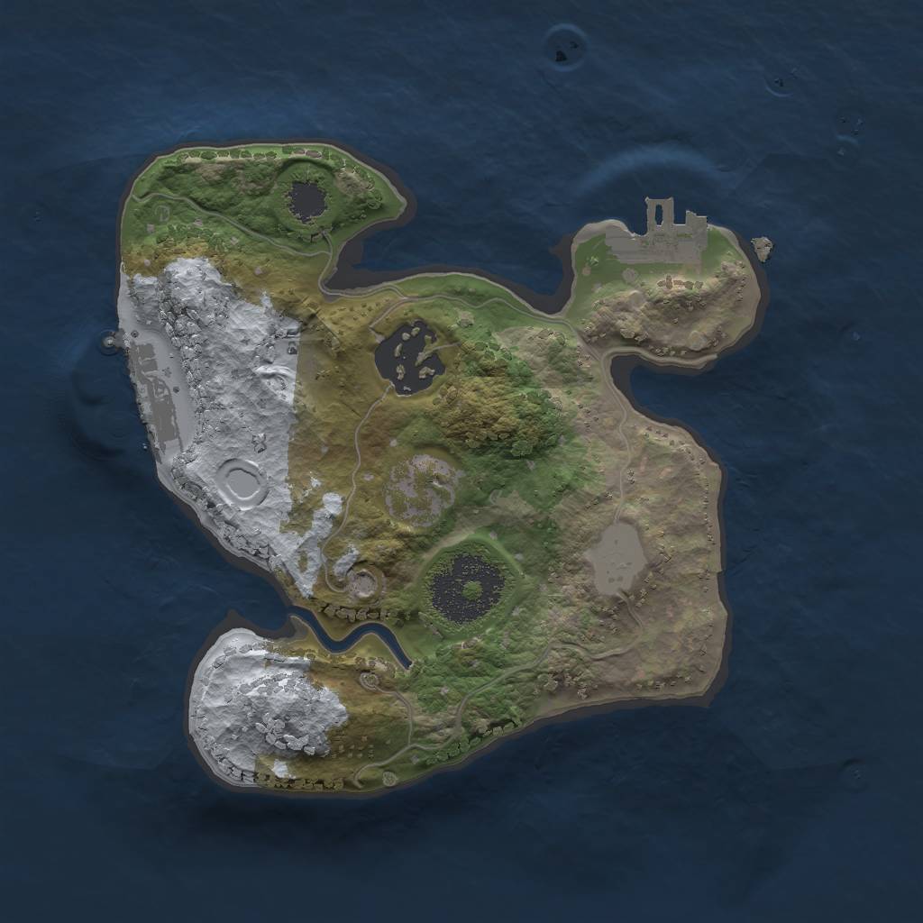 Rust Map: Procedural Map, Size: 2000, Seed: 717292618, 8 Monuments