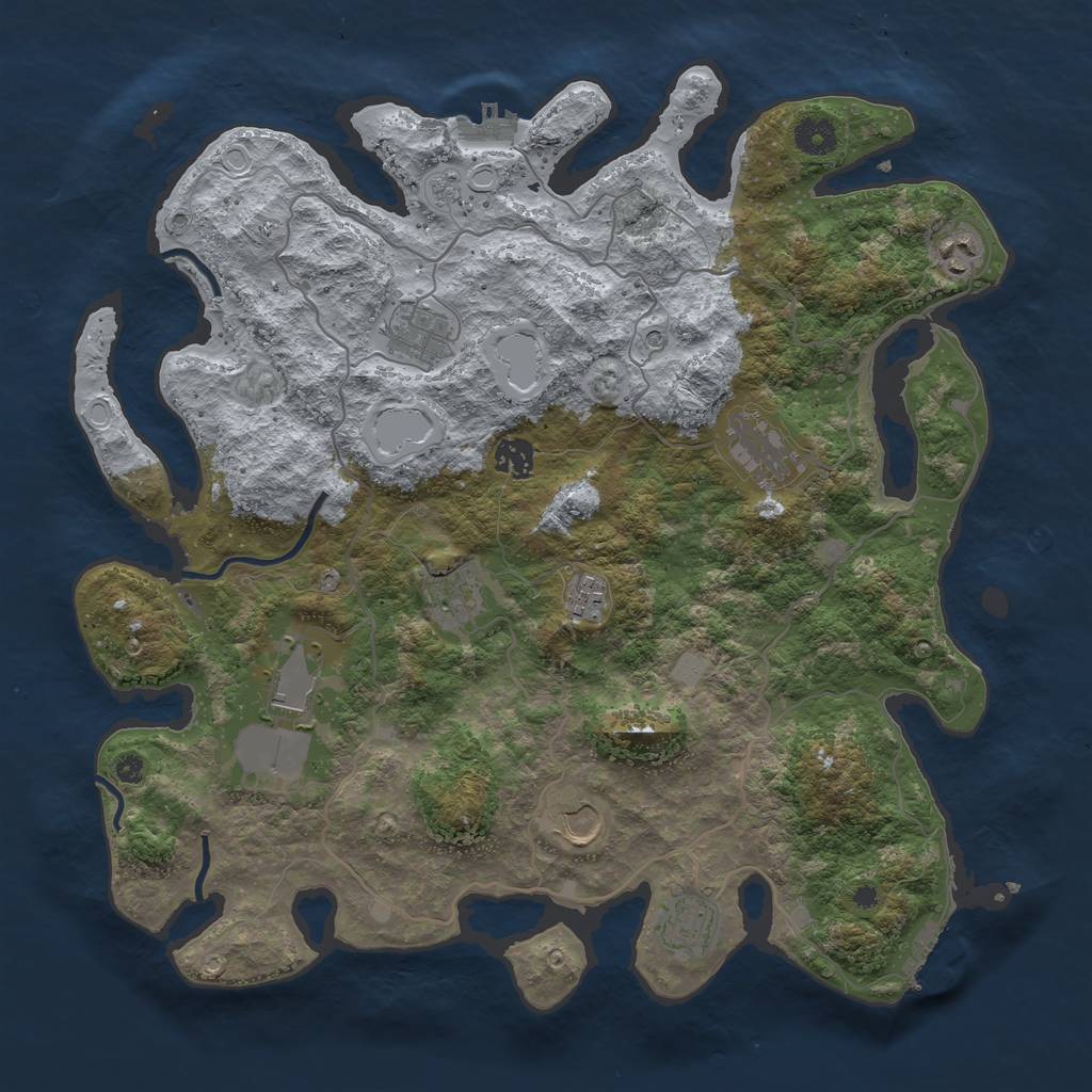 Rust Map: Procedural Map, Size: 4000, Seed: 26982056, 18 Monuments